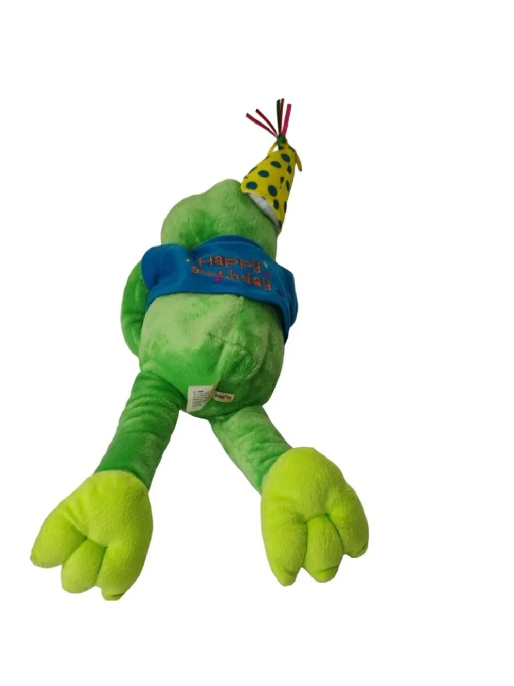 1994 Vintage The Petting Zoo Happy Birthday Green Frog Plush Stuffed Animal 19